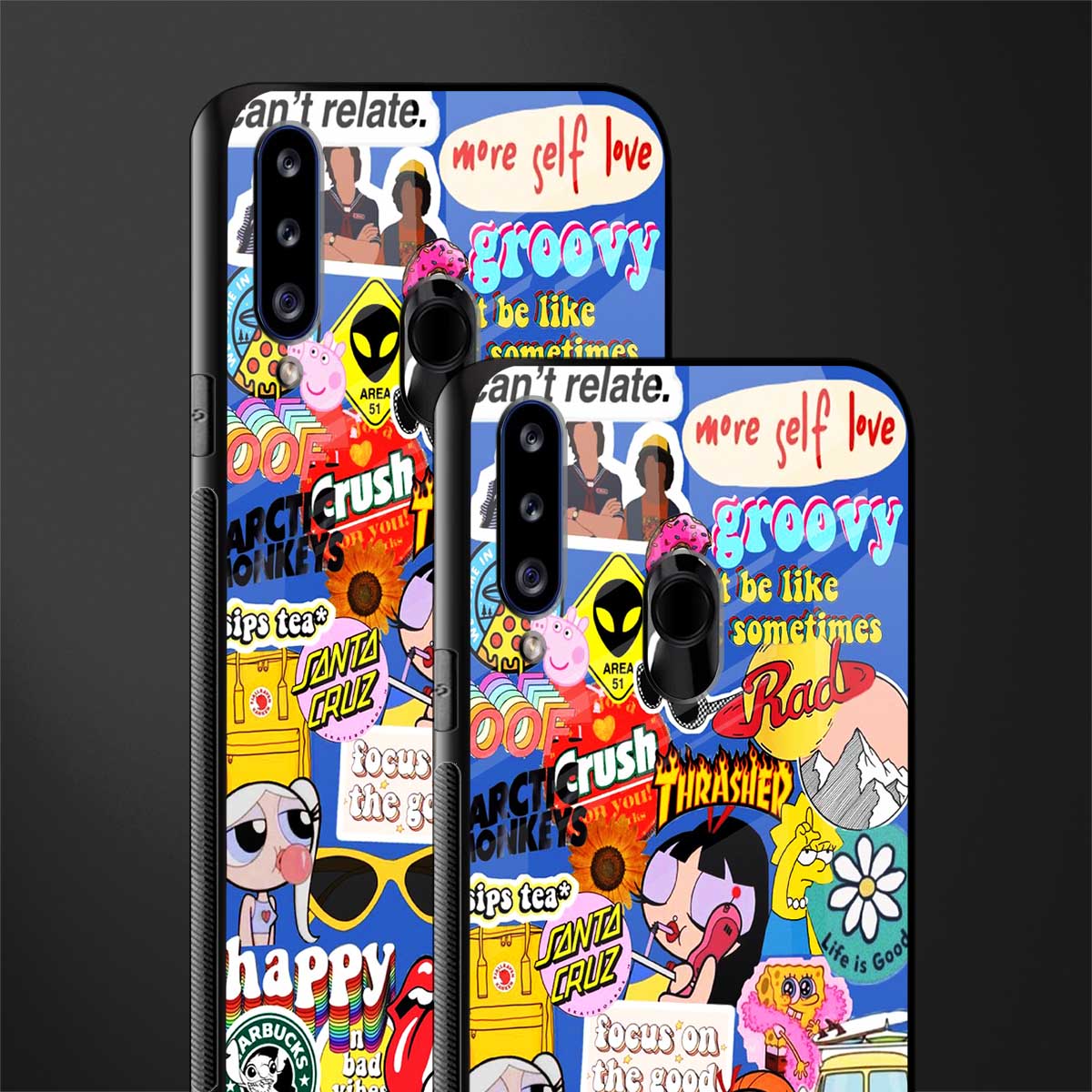 classic collage aesthetic glass case for samsung galaxy a20s image-2