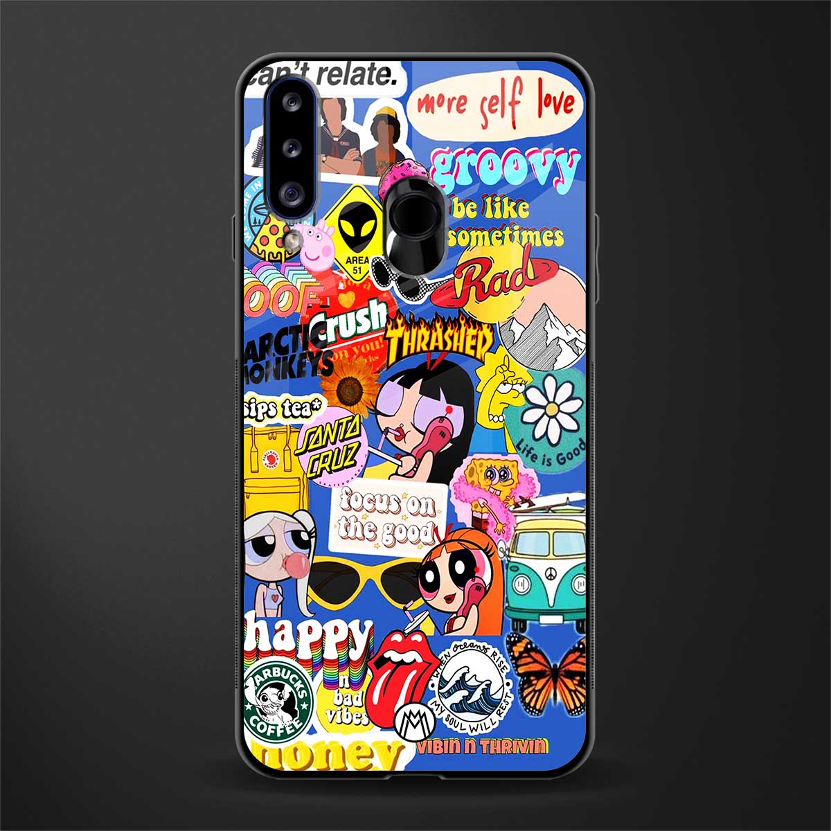 classic collage aesthetic glass case for samsung galaxy a20s image