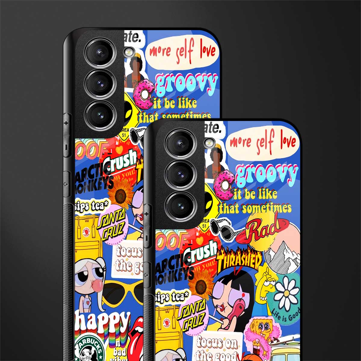 classic collage aesthetic glass case for samsung galaxy s21 image-2