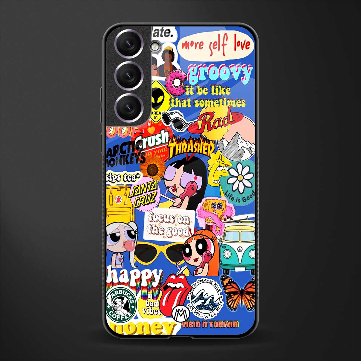 classic collage aesthetic glass case for samsung galaxy s21 image