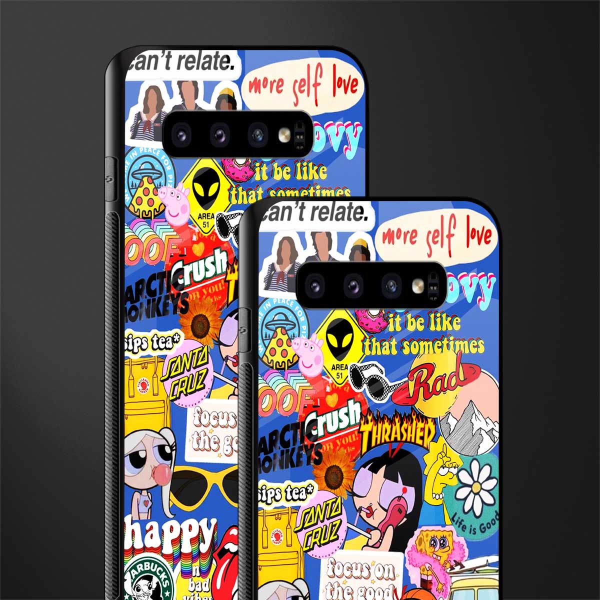 classic collage aesthetic glass case for samsung galaxy s10 plus image-2