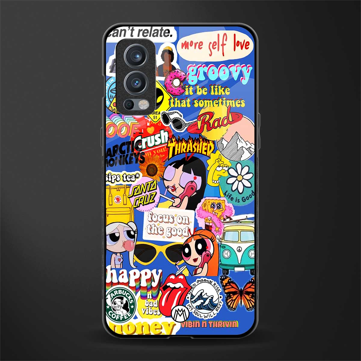 classic collage aesthetic glass case for oneplus nord 2 5g image