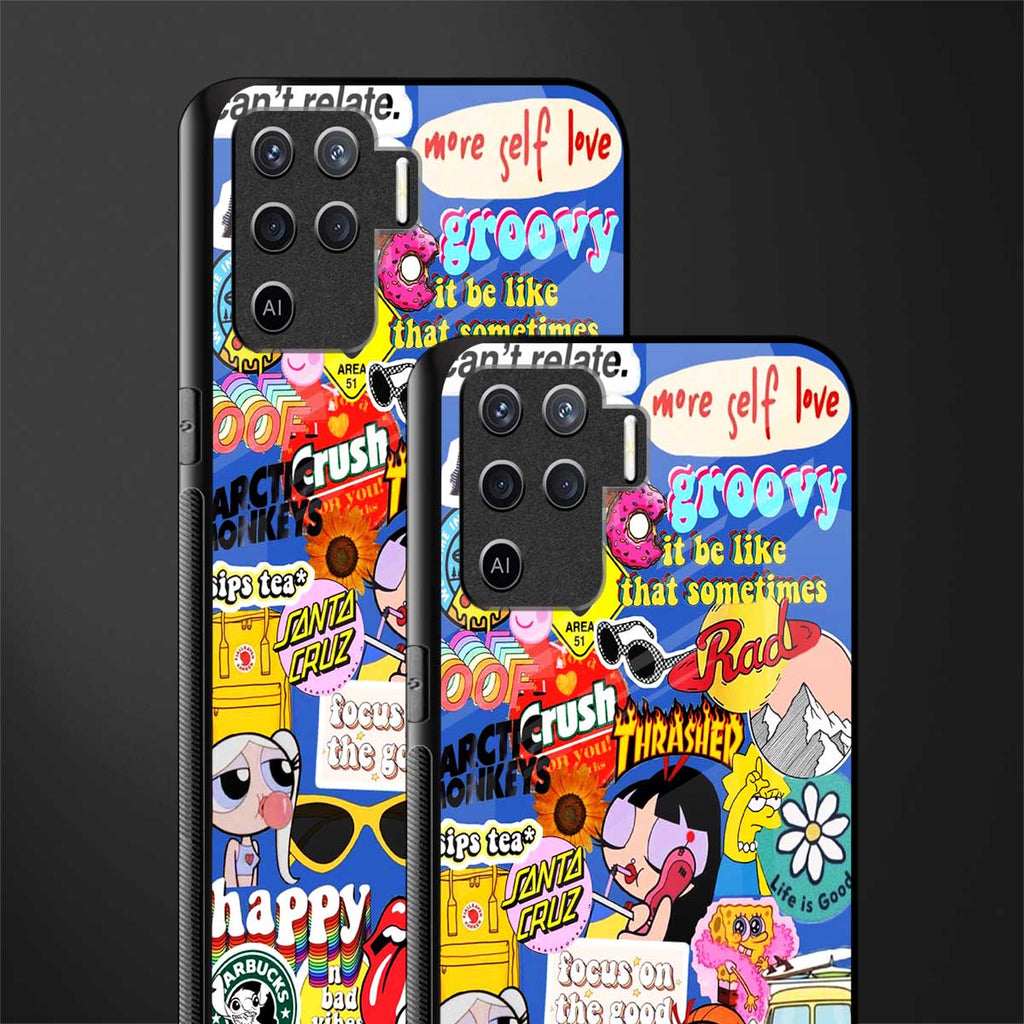 classic collage aesthetic glass case for oppo f19 pro image-2