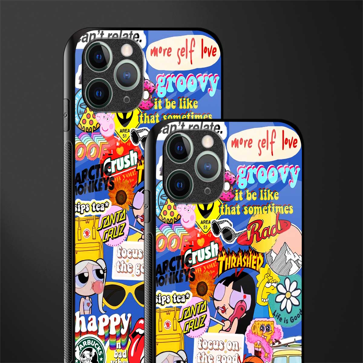 classic collage aesthetic glass case for iphone 11 pro max image-2