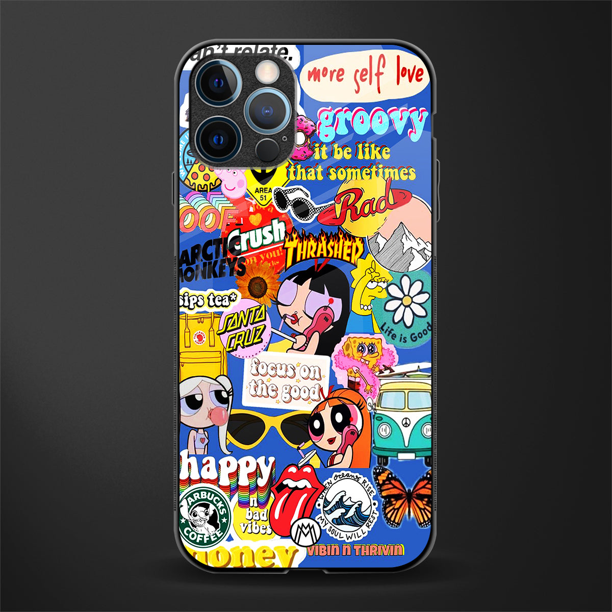 classic collage aesthetic glass case for iphone 12 pro max image