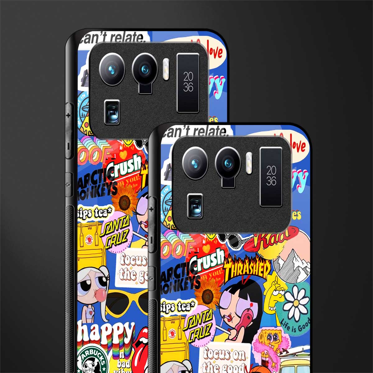 classic collage aesthetic glass case for mi 11 ultra 5g image-2
