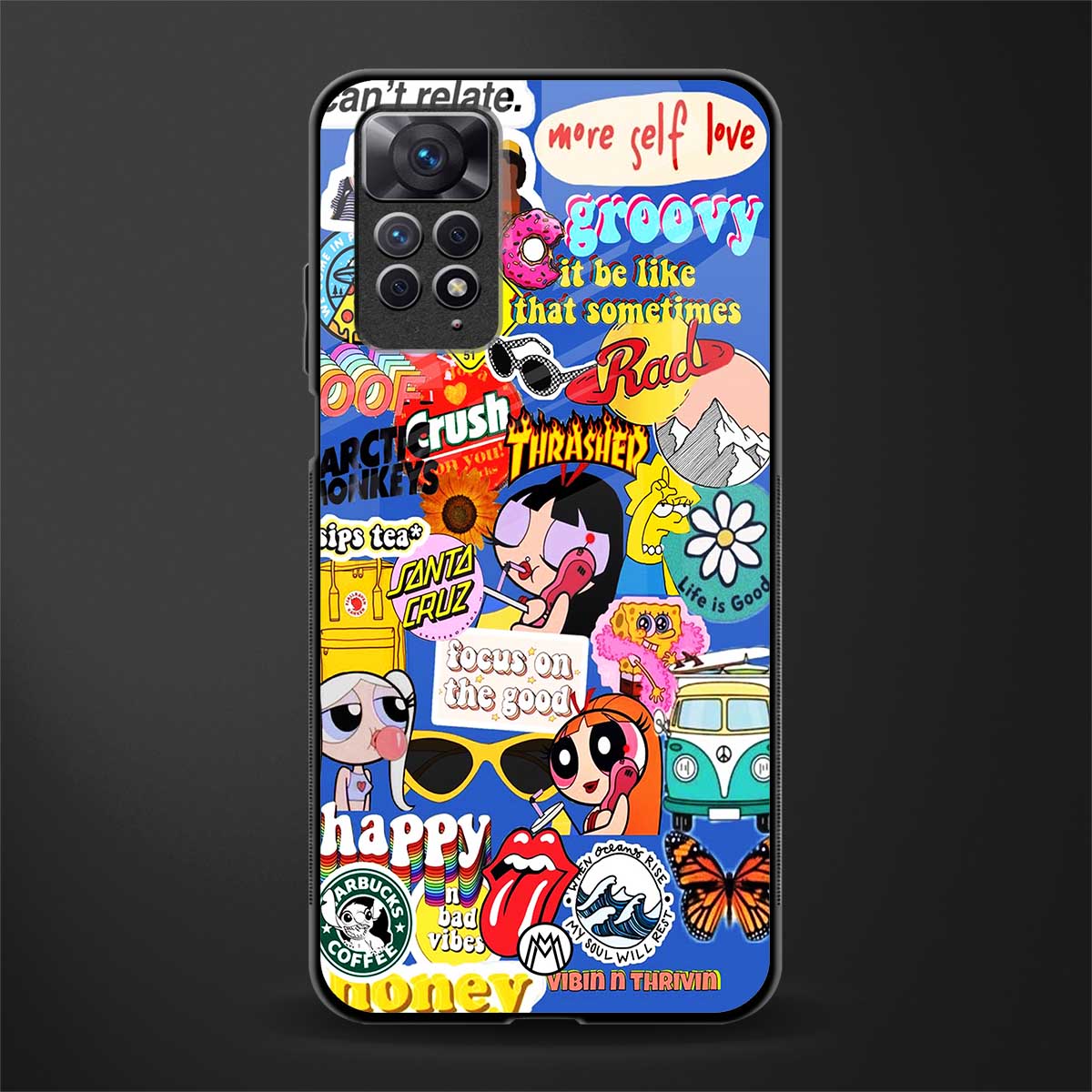 classic collage aesthetic back phone cover | glass case for redmi note 11 pro plus 4g/5g