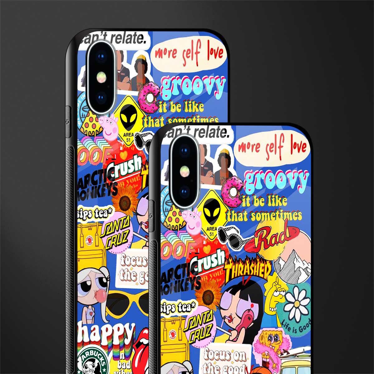 classic collage aesthetic glass case for iphone x image-2