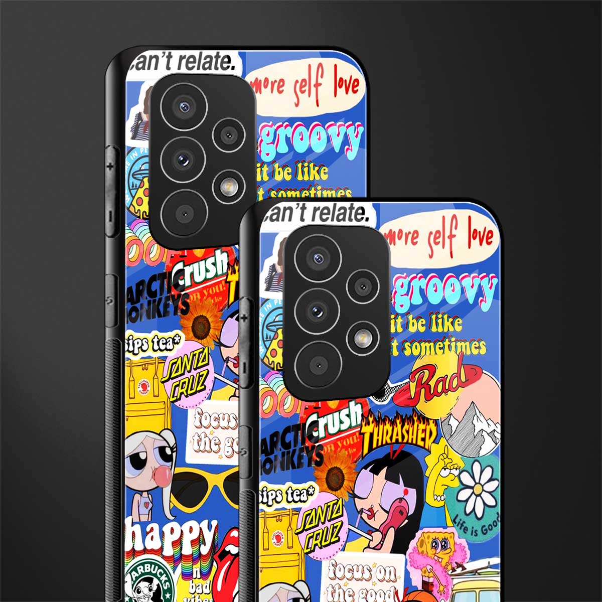 classic collage aesthetic back phone cover | glass case for samsung galaxy a73 5g