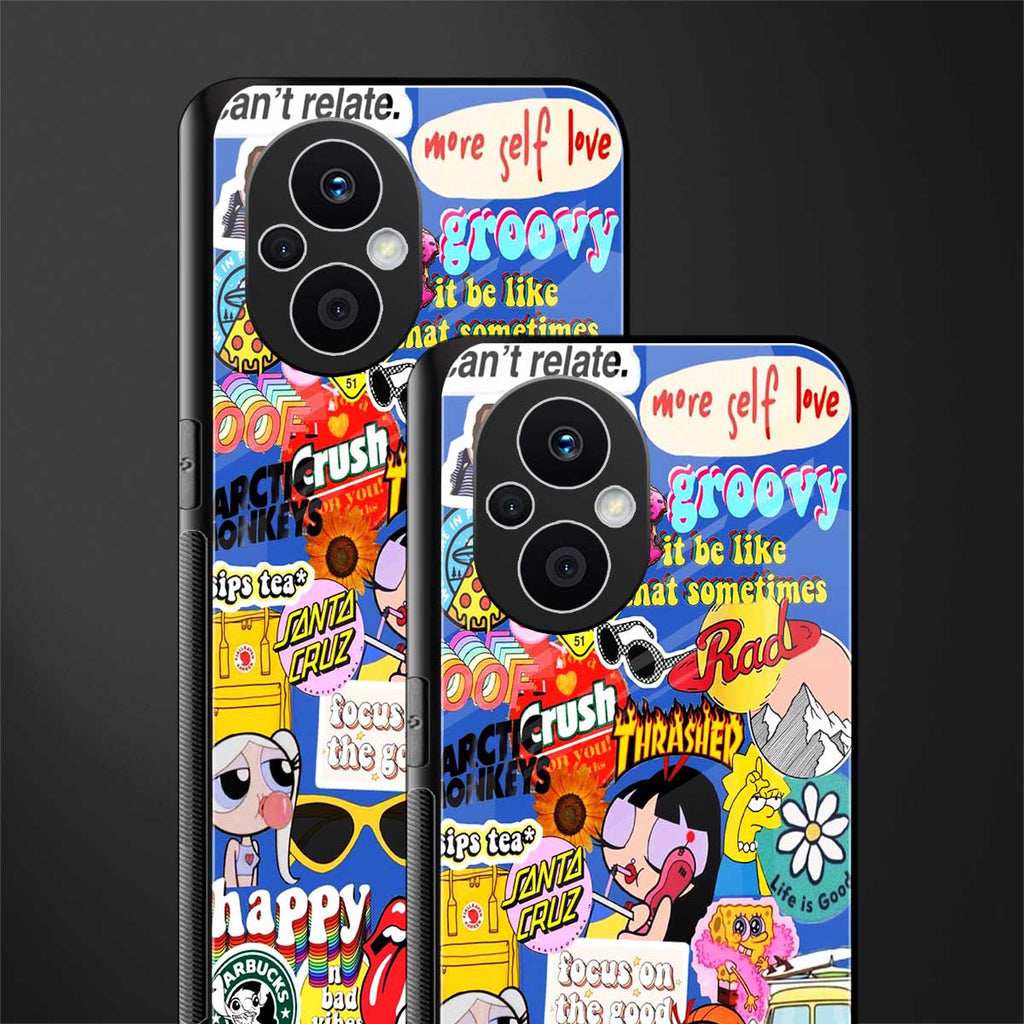 classic collage aesthetic back phone cover | glass case for oppo f21 pro 5g