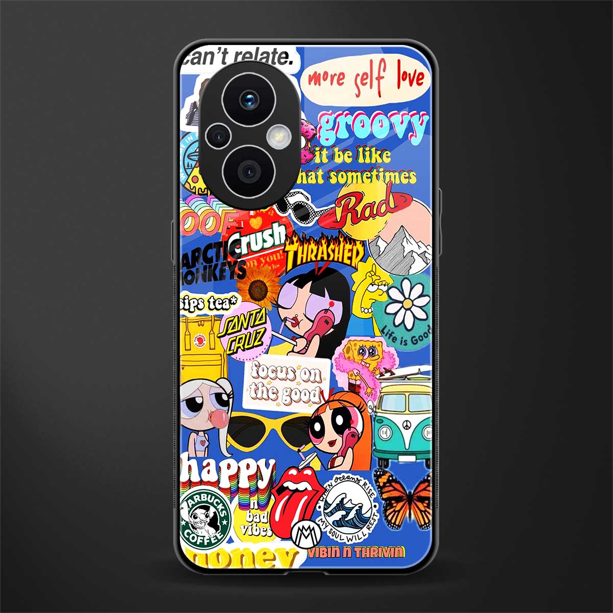 classic collage aesthetic back phone cover | glass case for oppo f21 pro 5g