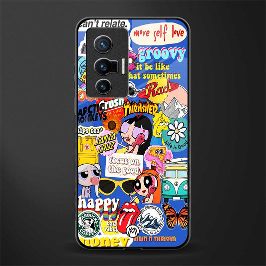 classic collage aesthetic glass case for vivo x70 image