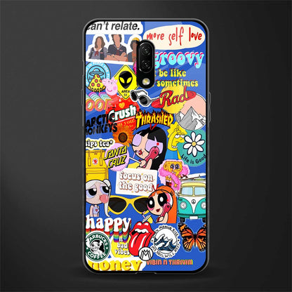 classic collage aesthetic glass case for oneplus 7 image
