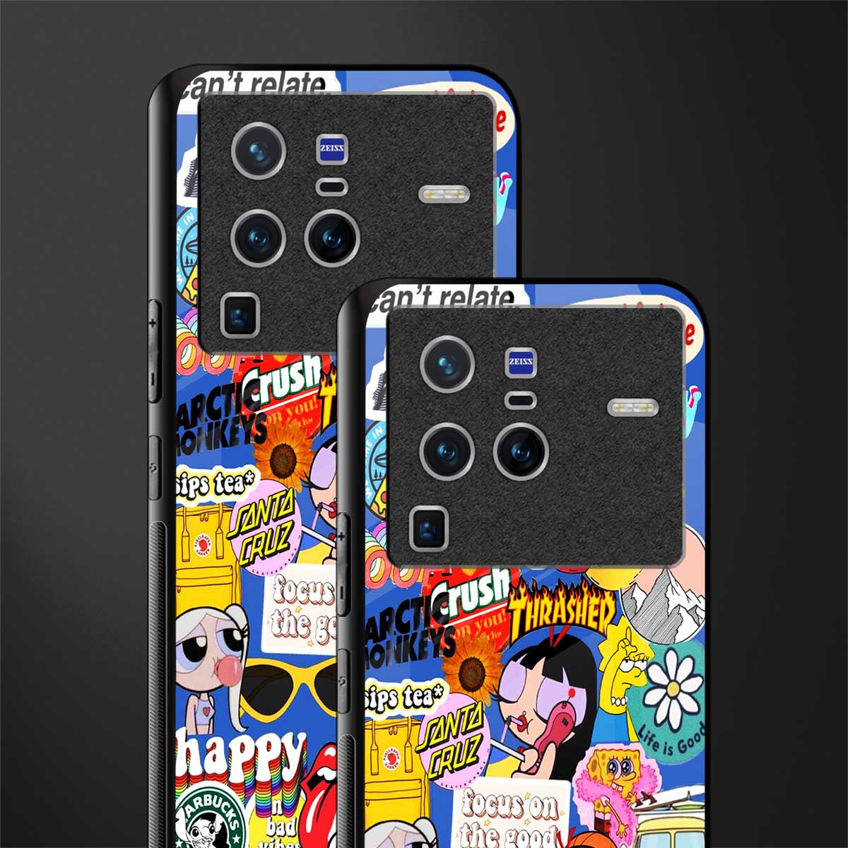 classic collage aesthetic glass case for vivo x80 pro 5g image-2