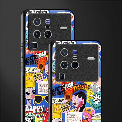 classic collage aesthetic glass case for vivo x80 pro 5g image-2
