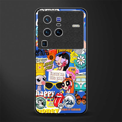 classic collage aesthetic glass case for vivo x80 pro 5g image