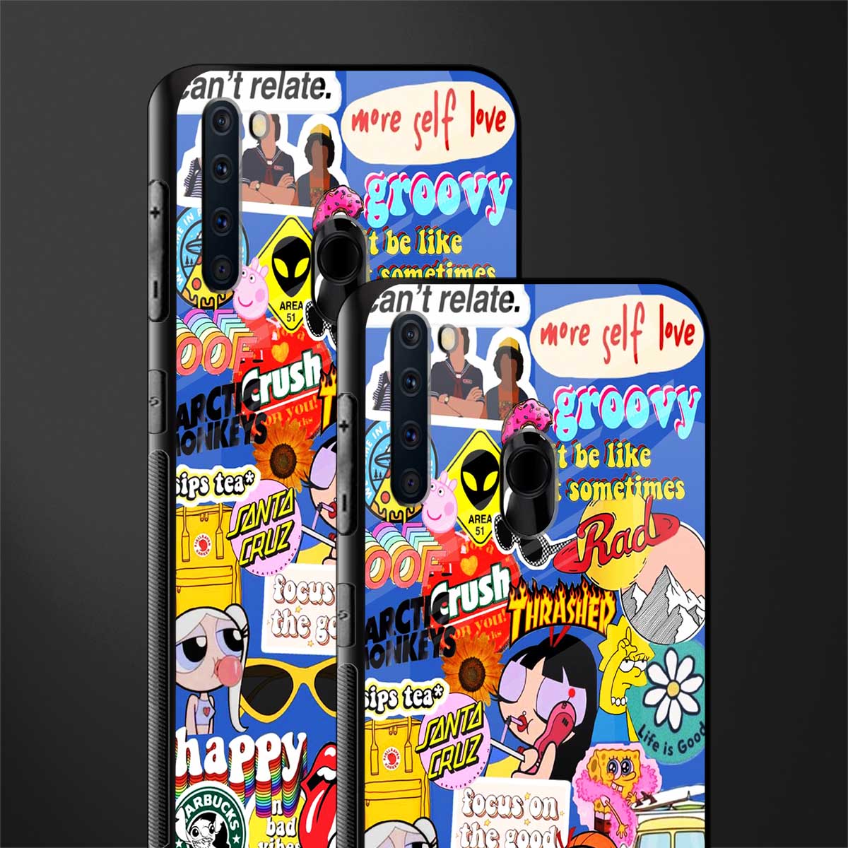classic collage aesthetic glass case for samsung a21 image-2