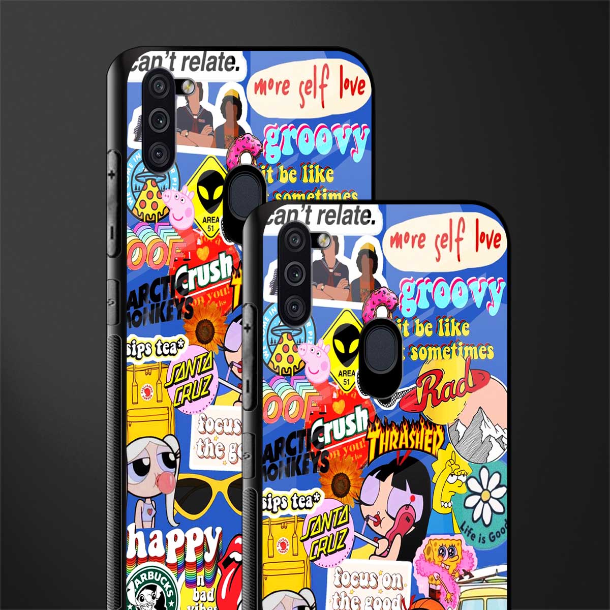 classic collage aesthetic glass case for samsung galaxy m11 image-2