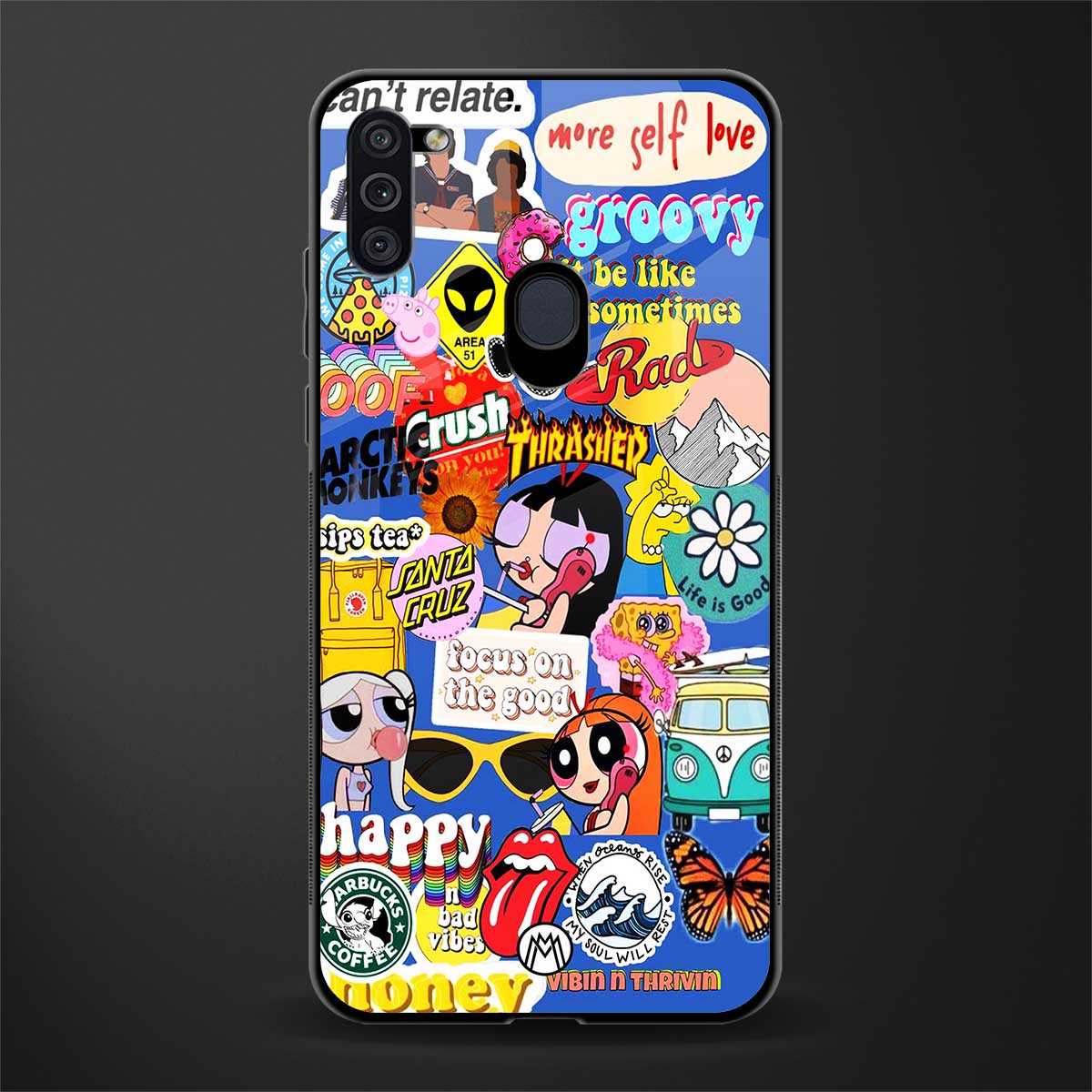 classic collage aesthetic glass case for samsung a11 image