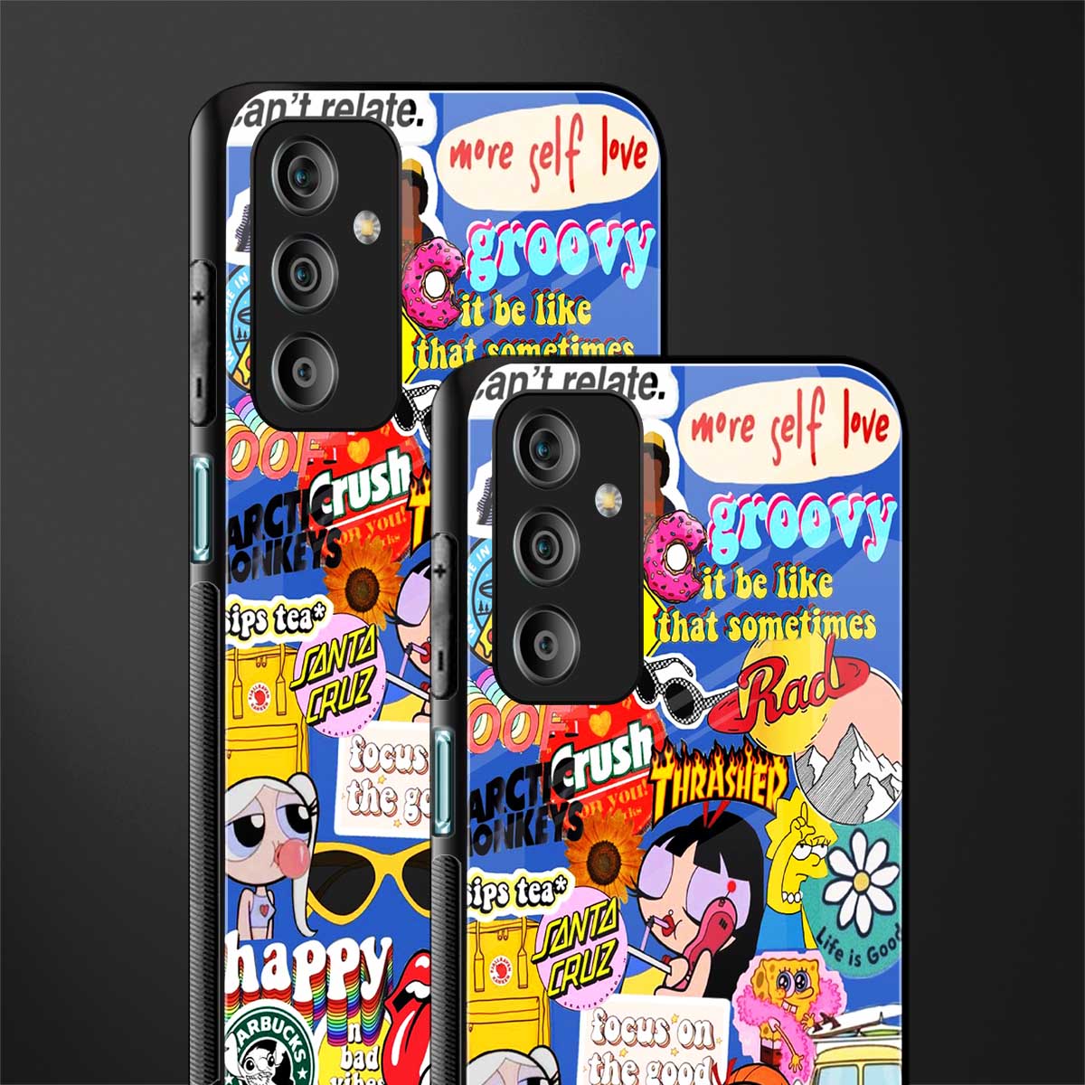 classic collage aesthetic back phone cover | glass case for samsung galaxy f23 5g