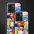 classic collage aesthetic back phone cover | glass case for vivo v25-5g