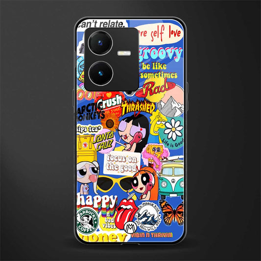 classic collage aesthetic back phone cover | glass case for vivo y22