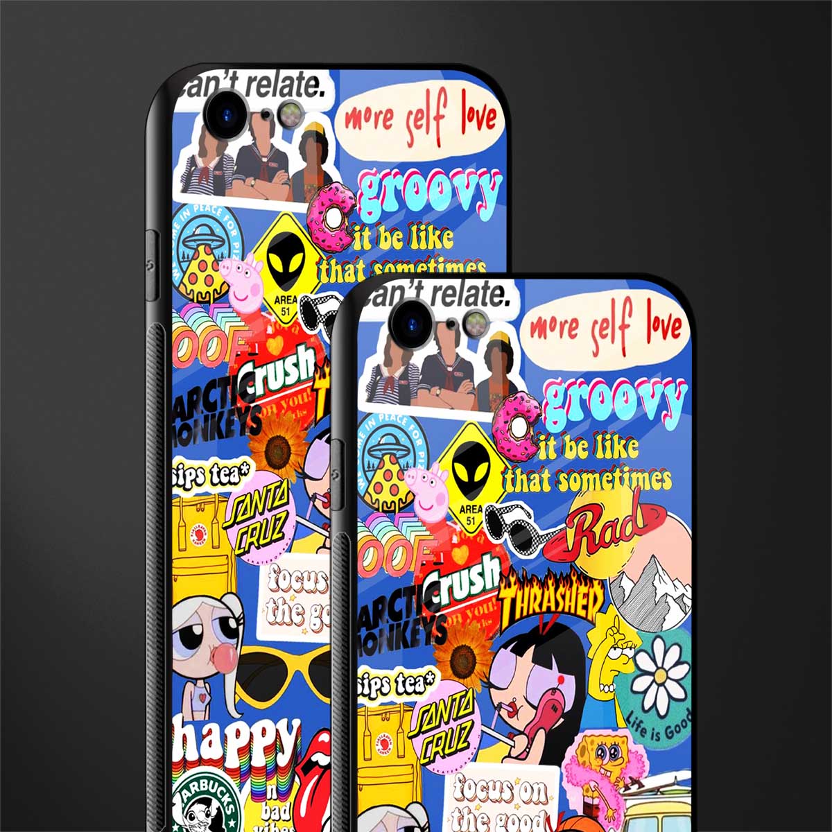 classic collage aesthetic glass case for iphone 8 image-2
