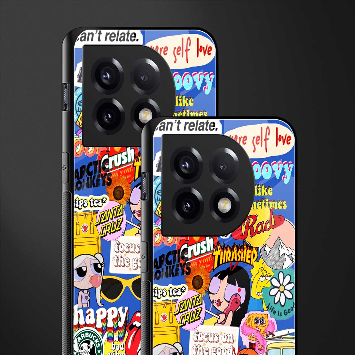 classic collage aesthetic back phone cover | glass case for oneplus 11