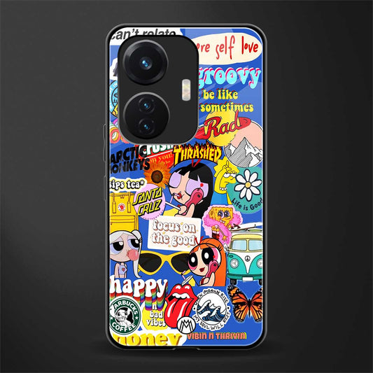 classic collage aesthetic back phone cover | glass case for vivo t1 44w 4g
