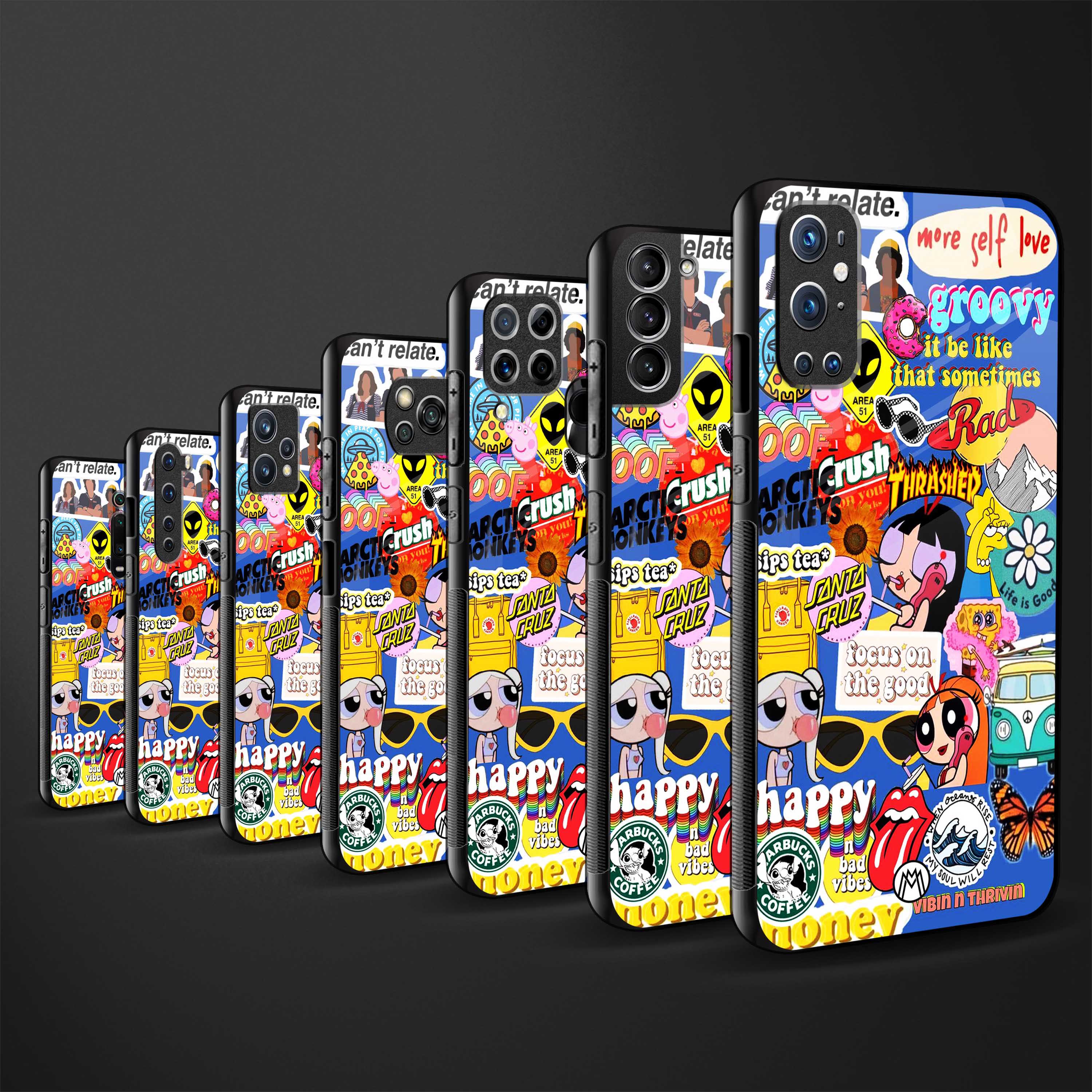 classic collage aesthetic glass case for mi 11 lite image-3
