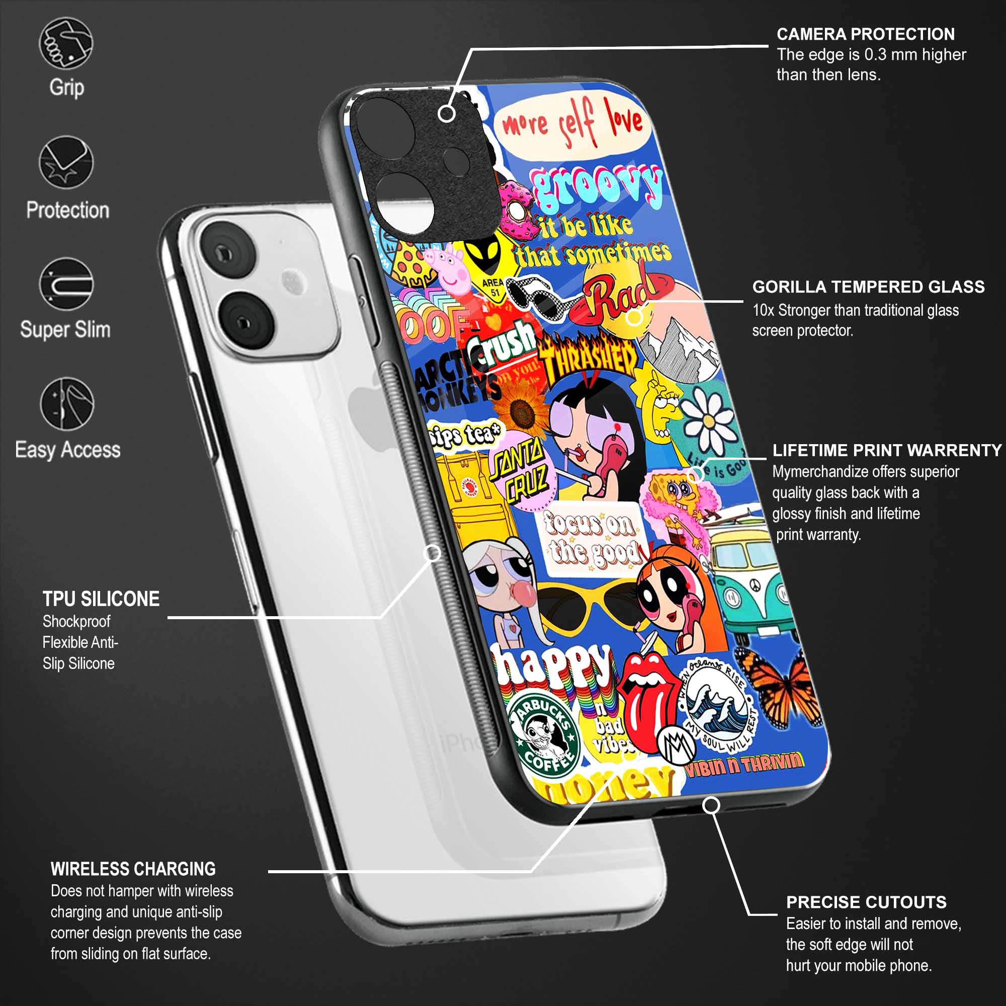 classic collage aesthetic glass case for mi 11 lite image-4
