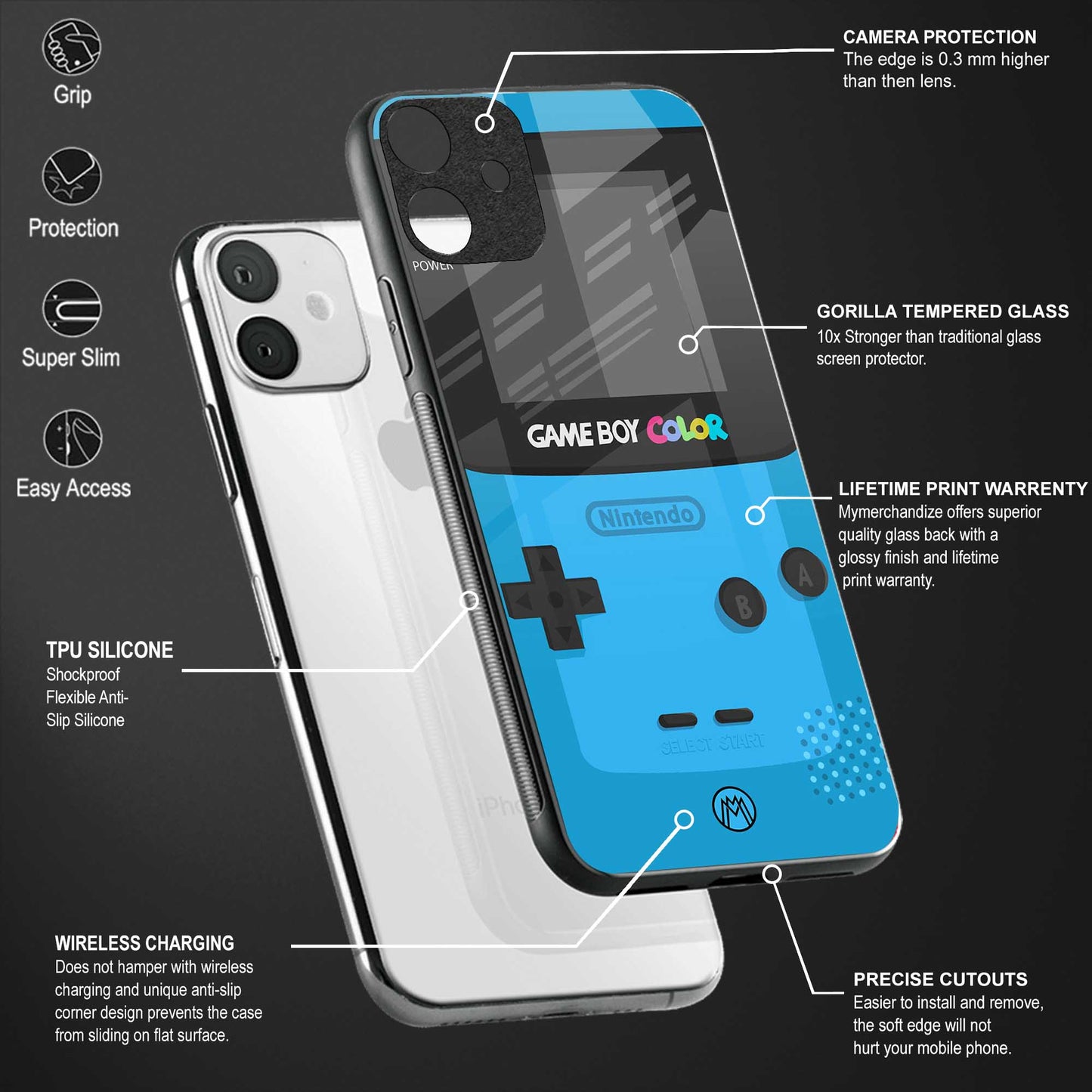 classic color gameboy glass case for redmi 9i image-4