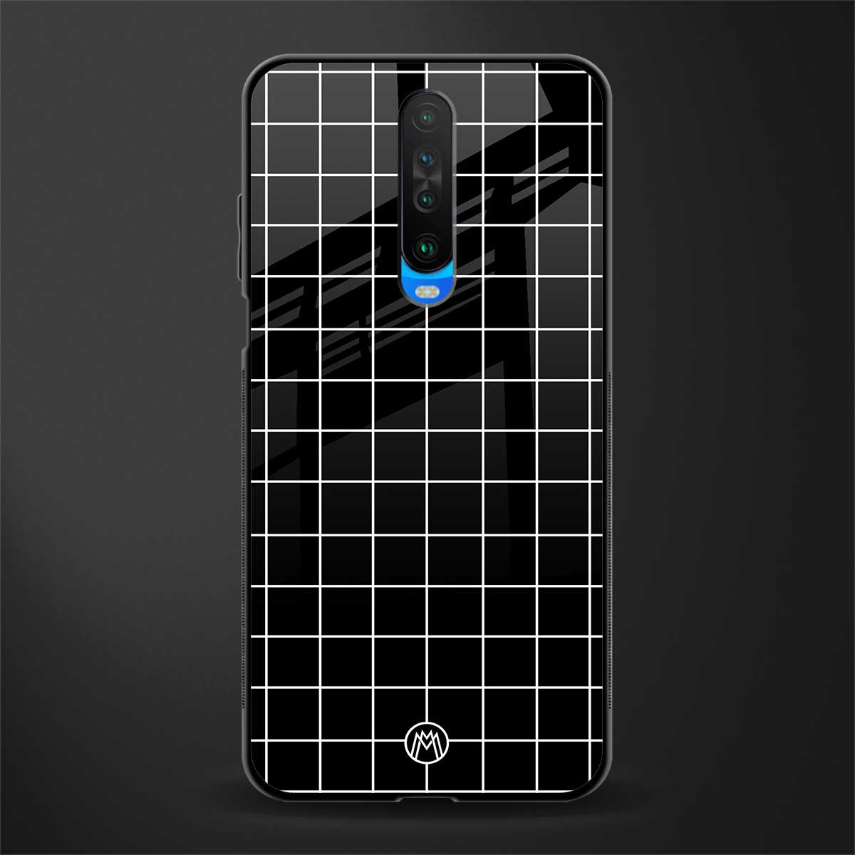 classic grid dark edition glass case for poco x2 image