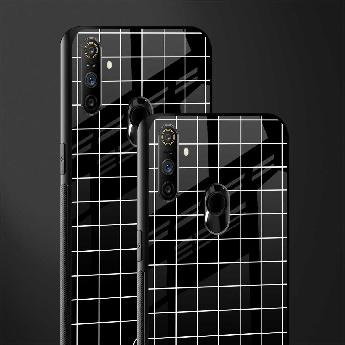 classic grid dark edition glass case for realme narzo 10a image-2