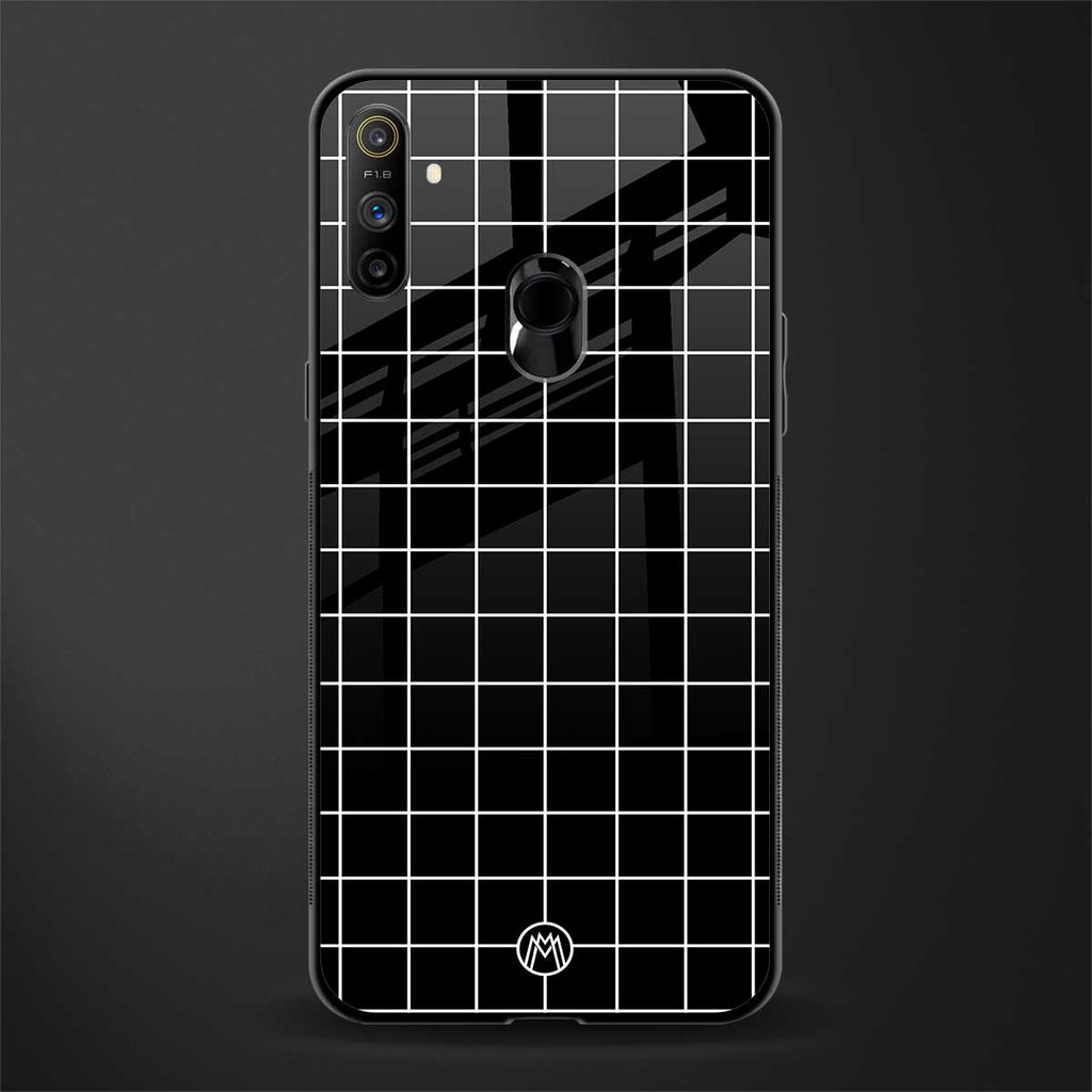 classic grid dark edition glass case for realme narzo 10a image