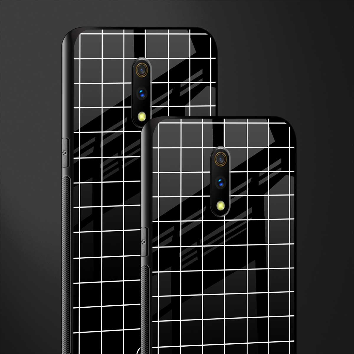 classic grid dark edition glass case for oppo k3 image-2