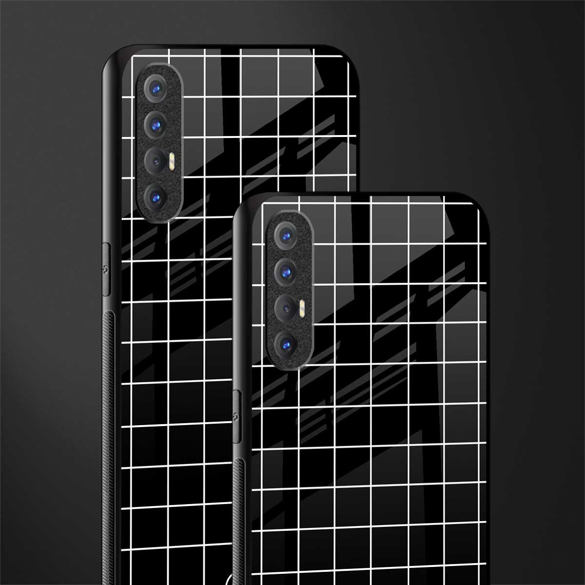 classic grid dark edition glass case for oppo reno 3 pro image-2