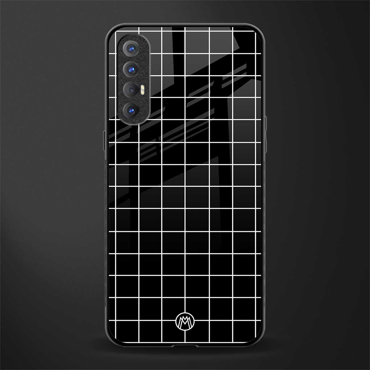classic grid dark edition glass case for oppo reno 3 pro image
