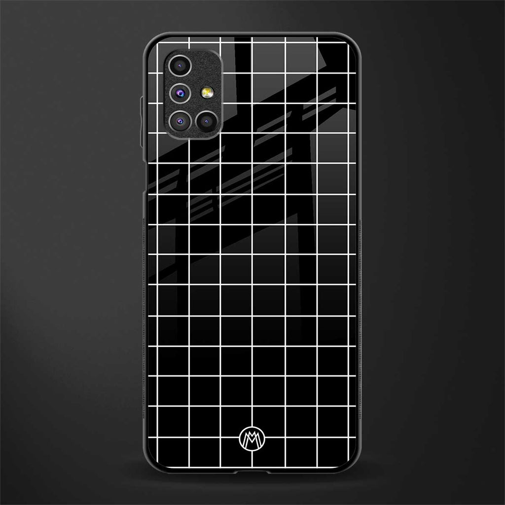 classic grid dark edition glass case for samsung galaxy m51 image