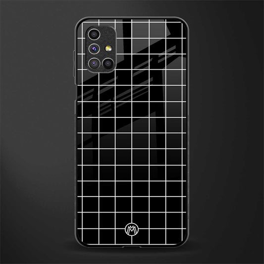 classic grid dark edition glass case for samsung galaxy m31s image
