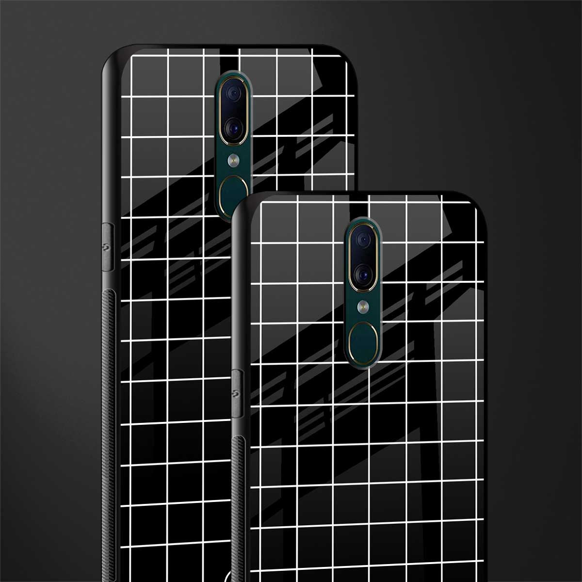 classic grid dark edition glass case for oppo f11 image-2