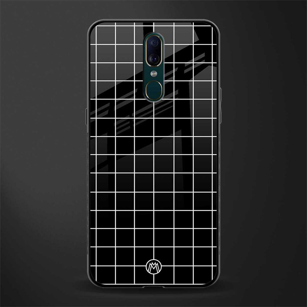 classic grid dark edition glass case for oppo f11 image