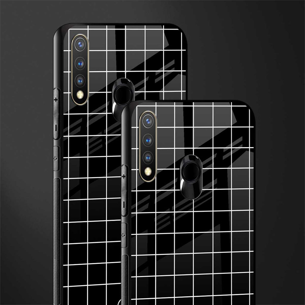 classic grid dark edition glass case for vivo u20 image-2