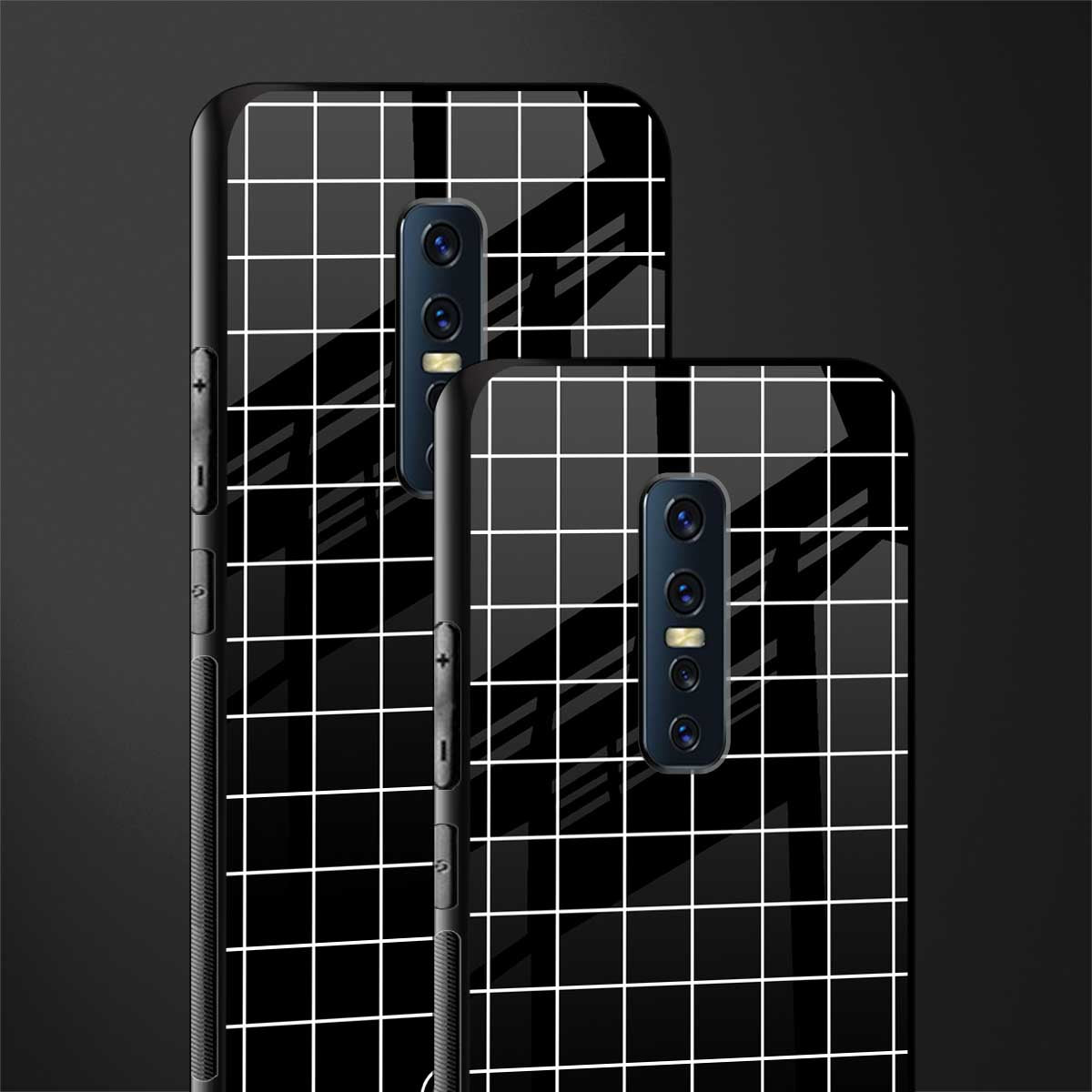 classic grid dark edition glass case for vivo v17 pro image-2