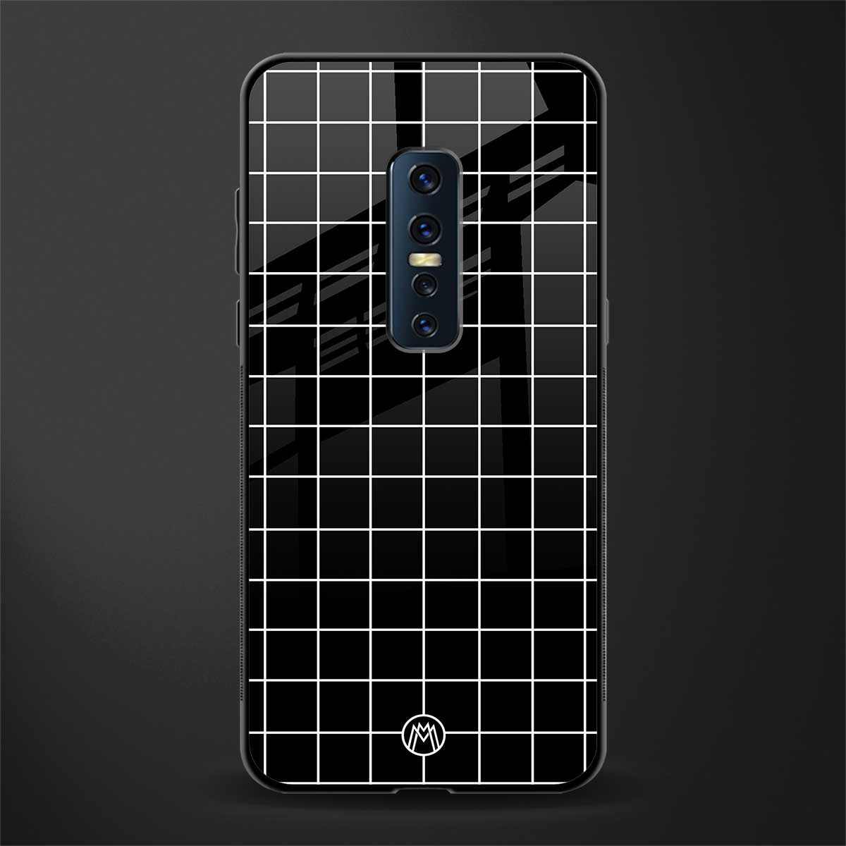 classic grid dark edition glass case for vivo v17 pro image
