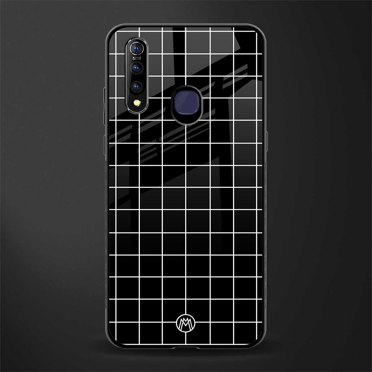 classic grid dark edition glass case for vivo z1 pro image