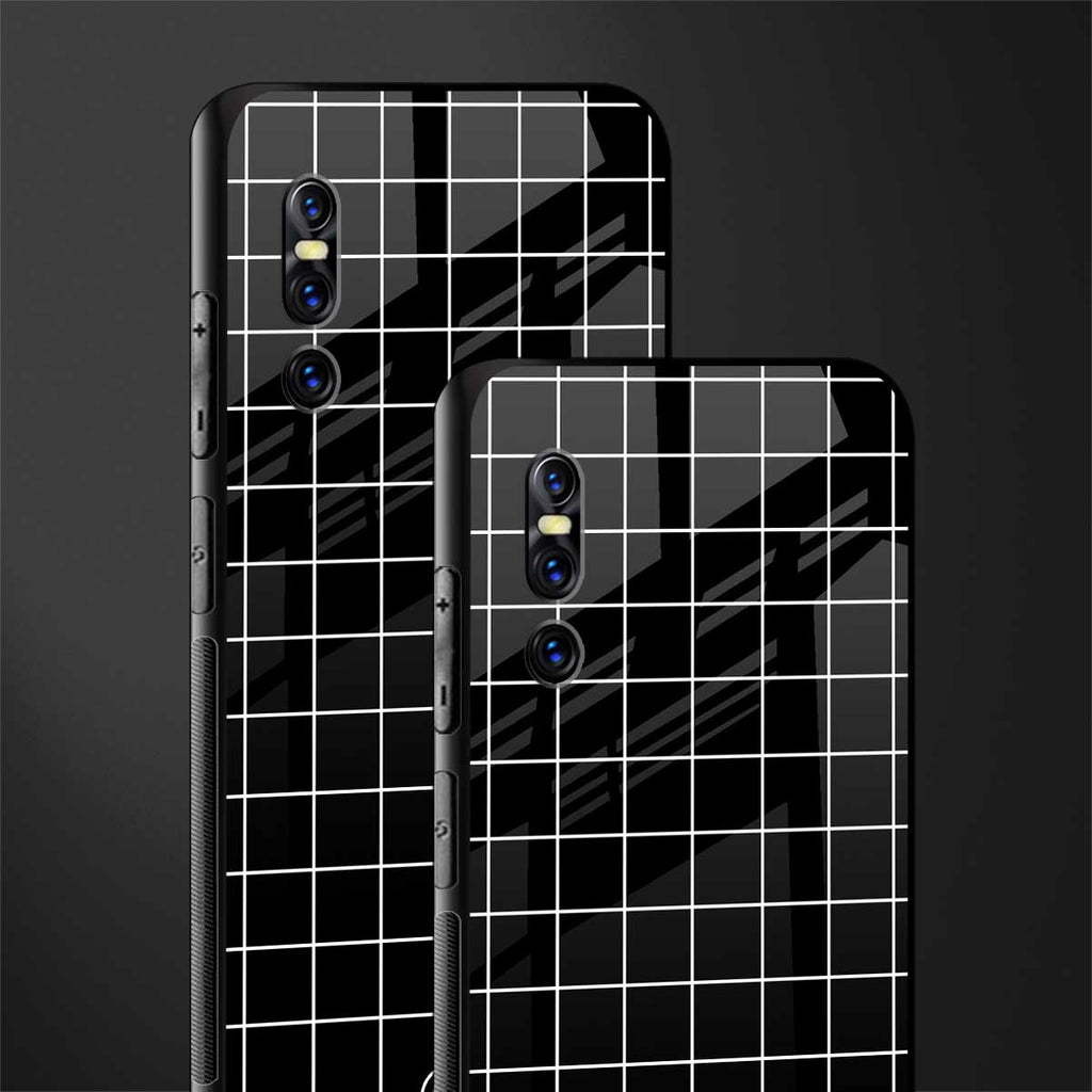 classic grid dark edition glass case for vivo v15 pro image-2