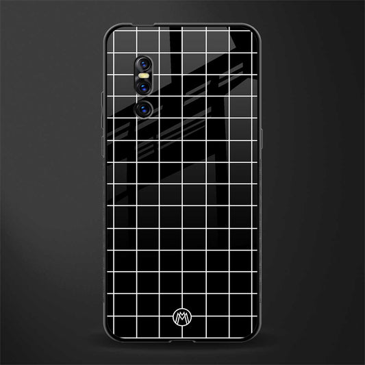 classic grid dark edition glass case for vivo v15 pro image