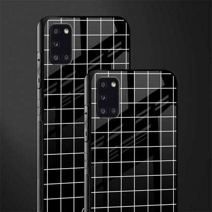 classic grid dark edition glass case for samsung galaxy a31 image-2