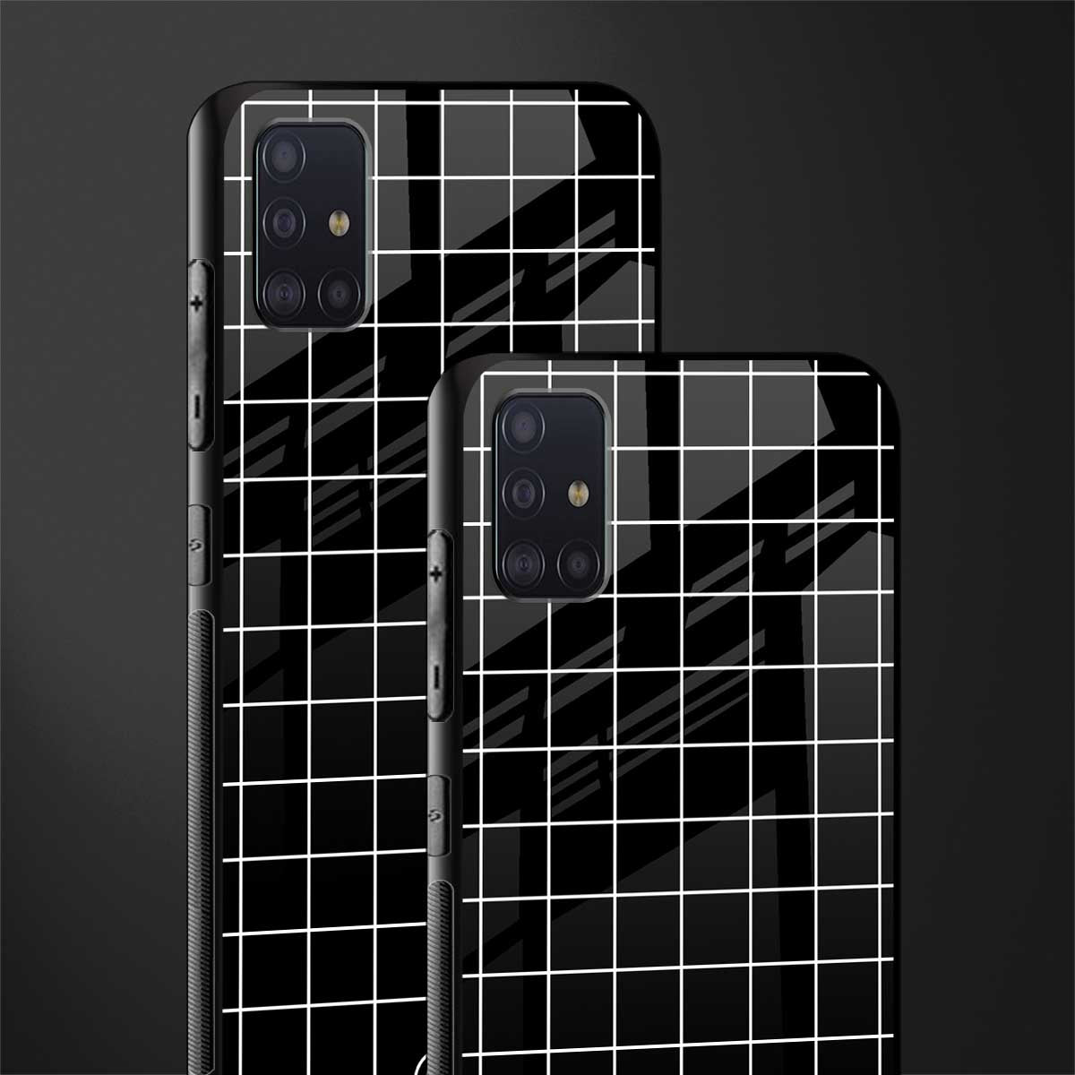classic grid dark edition glass case for samsung galaxy a71 image-2